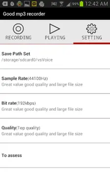 Good mp3 recorder android App screenshot 0